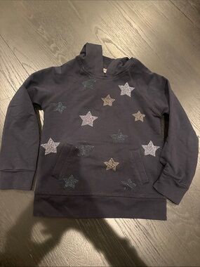 Girls' Navy Star Rhinestone Hoodie